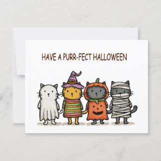 ハロウィンの猫  ポストカード