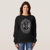 ハロウィンの猫、吸血猫の肖像画 スウェットシャツ (正面フル)