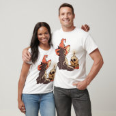 ハロウィンの猫 Tシャツ (ユニセックス)