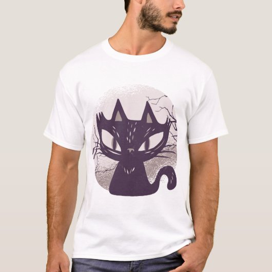 ハロウィンの猫 Tシャツ (正面)