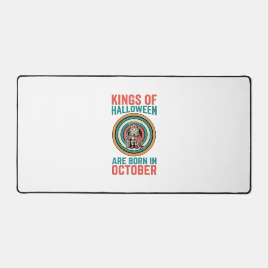ハロウィンの王様 10月 誕生日 ヴィンテージTシャツ_ デスクマット (正面)