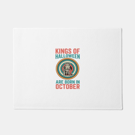 ハロウィンの王様 10月 誕生日 ヴィンテージTシャツ_ ドアマット (正面)