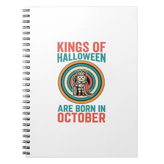 ハロウィンの王様 10月 誕生日 ヴィンテージTシャツ_ ノートブック (正面)