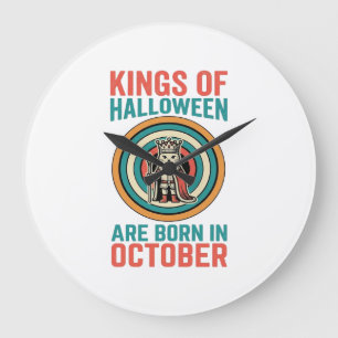 ハロウィンの王様 10月 誕生日 ヴィンテージTシャツ_ ラージ壁時計