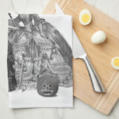 ハロウィンの球 キッチンタオル (四つ折り)