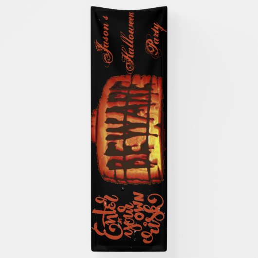 ハロウィンの用心して下さい 横断幕 (縦)