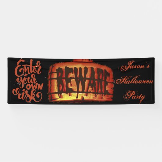 ハロウィンの用心して下さい 横断幕 (横)