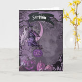 ハロウィンの異教のな挨拶状 カード (黄色い花)