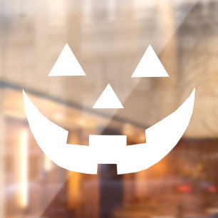 ハロウィンの白いハロウィーンのカボチャのちょうちんおもしろい怖い ウィンドウサイン