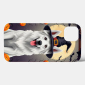 ハロウィンの白い犬 Case-Mate iPhoneケース (裏面 (横))
