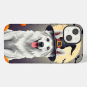ハロウィンの白い犬 iPhoneケース (裏面横)
