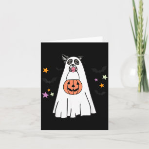 ハロウィンの白黒ボーダーコリーのブー カード