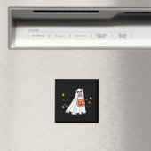 ハロウィンの白黒ボーダーコリー Boo 犬 マグネット (インサイチュ (食洗機))