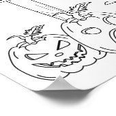 ハロウィンの着色絵を描と自分 ポスター (角)
