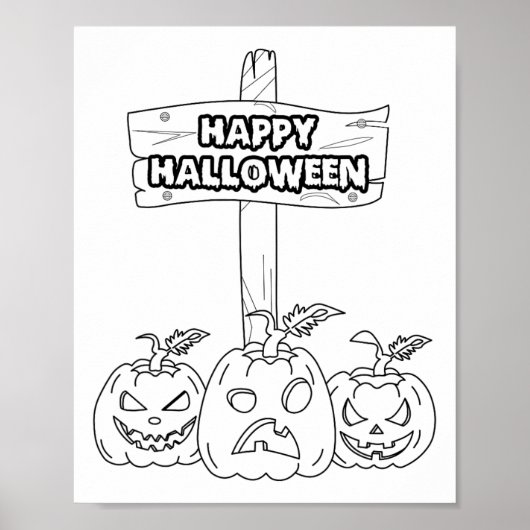 ハロウィンの着色絵を描と自分 ポスター (正面)