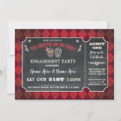 ハロウィンの砂糖のスカルのチケットのパーティーの赤の招待状 招待状 (正面)