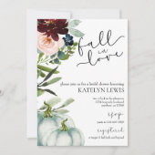 ハロウィンの秋の恋に落ちる ブライダルシャワーの招待状 招待状 (正面)