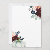 ハロウィンの秋の恋に落ちる ブライダルシャワーの招待状 招待状 (裏面)