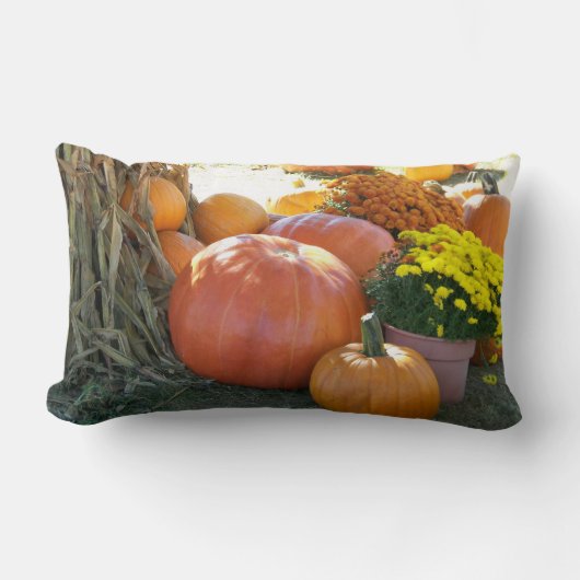 ハロウィンの秋場面 ランバークッション (正面)