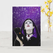 ハロウィンの空の挨拶状 カード (黄色い花)