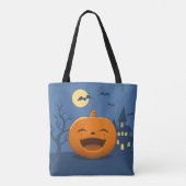ハロウィンの笑うカボチャ トートバッグ (裏面)