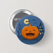 ハロウィンの笑うカボチャ 缶バッジ (正面&裏面)
