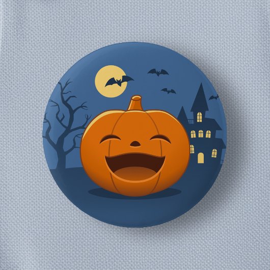ハロウィンの笑うカボチャ 缶バッジ
