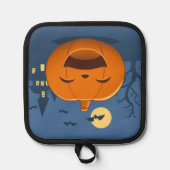 ハロウィンの笑うカボチャ 鍋敷き (正面)
