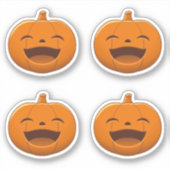 ハロウィンの笑うパンプキン4個セット シール (正面)