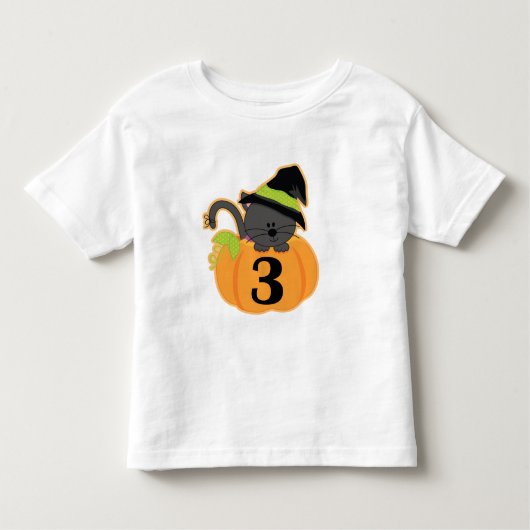ハロウィンの第3誕生日のカボチャ トドラーTシャツ (正面)