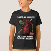 ハロウィンの節約ゾンビ Tシャツ (正面)