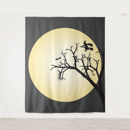 ハロウィンの簡単なソーシャルウィッチ楽しい写真背景 タペストリー (正面)