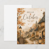 ハロウィンの紅葉した秋の日の招待状 招待状 (正面/裏面)