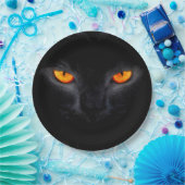 ハロウィンの紙皿か黒猫 ペーパープレート (パーティー)