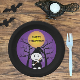 ハロウィンの紙皿 グリムの子供のコスチューム ペーパープレート