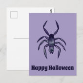 ハロウィンの紫色のクモの芸術 ポストカード (正面/裏面)