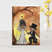 ハロウィンの結婚式のための結婚式のお祝い カード (黄色い花)