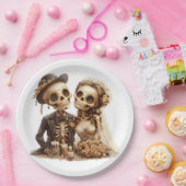 ハロウィンの結婚 カップル ペーパープレート (パーティー)