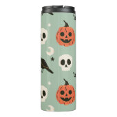 ハロウィンの継ぎ目のない模様で、カラス、スカル、 タンブラー (裏面)