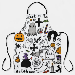 ハロウィンの継ぎ目のない模様。ヴィンテージ背景 エプロン