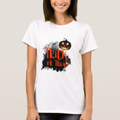 ハロウィンの背景とカボチャ Tシャツ (正面)