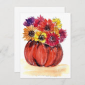 ハロウィンの花のグリーティングカード（中身が白紙のカードと封筒付き） ノートカード (正面/裏面)