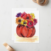 ハロウィンの花のメモカード（中身が白紙のカードと封筒のセット） ノートカード (正面/裏面インサイチュ)