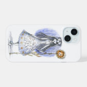 ハロウィンの花を持つ少女 iPhone 15ケース (裏面横)