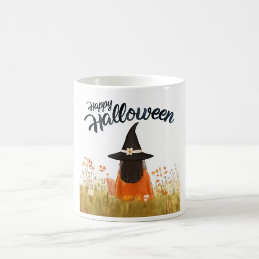 ハロウィンの花畑の魔女 コーヒーマグカップ (中央)