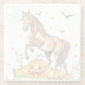 ハロウィンの茶色の馬 ガラスコースター (裏面)