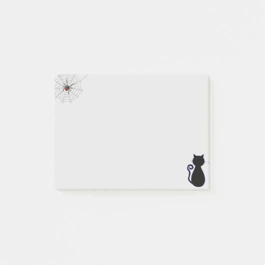 ハロウィンの蜘蛛と黒猫 ポストイット (正面)