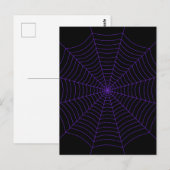ハロウィンの蜘蛛の巣 ブラック パープル パターン ポストカード (正面/裏面)