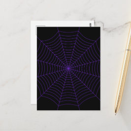 ハロウィンの蜘蛛の巣 ブラック パープル パターン ポストカード