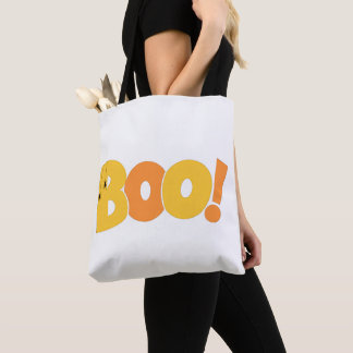 ハロウィンの蜘蛛入り「Boo」文字 トートバッグ
